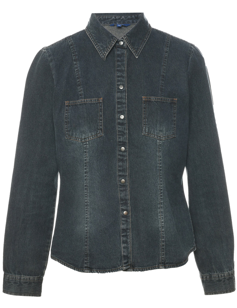 Stone Wash Denim Shirt - M