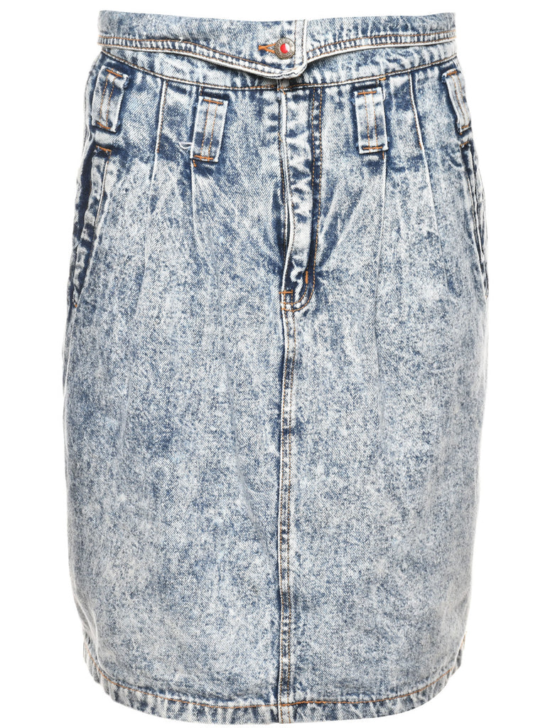 Stone Wash Denim Skirt - M