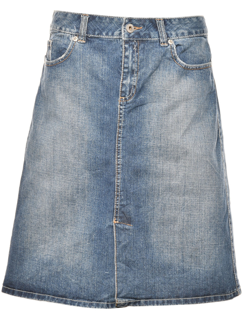 Stone Wash Denim Skirt - M