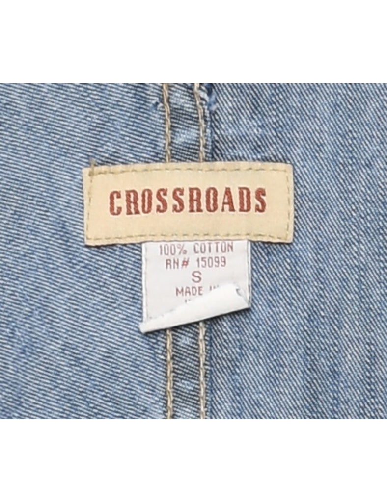 Stone Wash Dungaree Dress - S