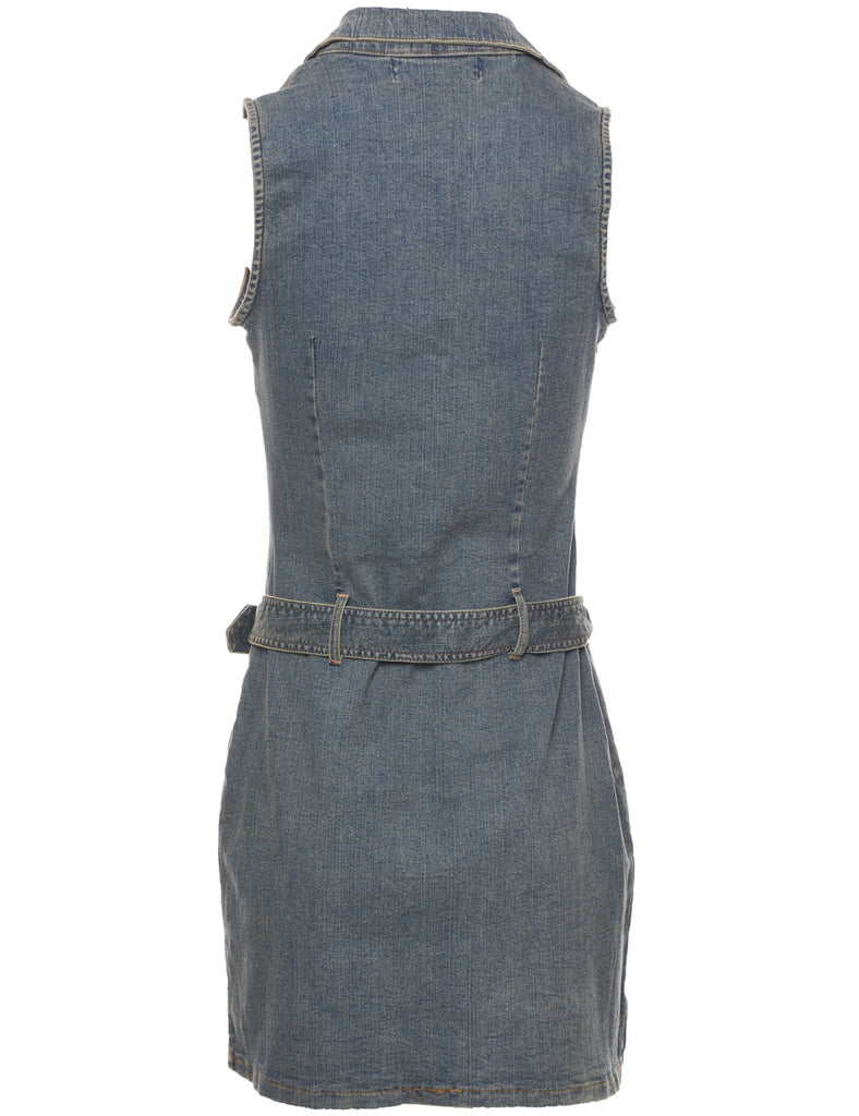 Stone Wash Y2K Denim Dress - S