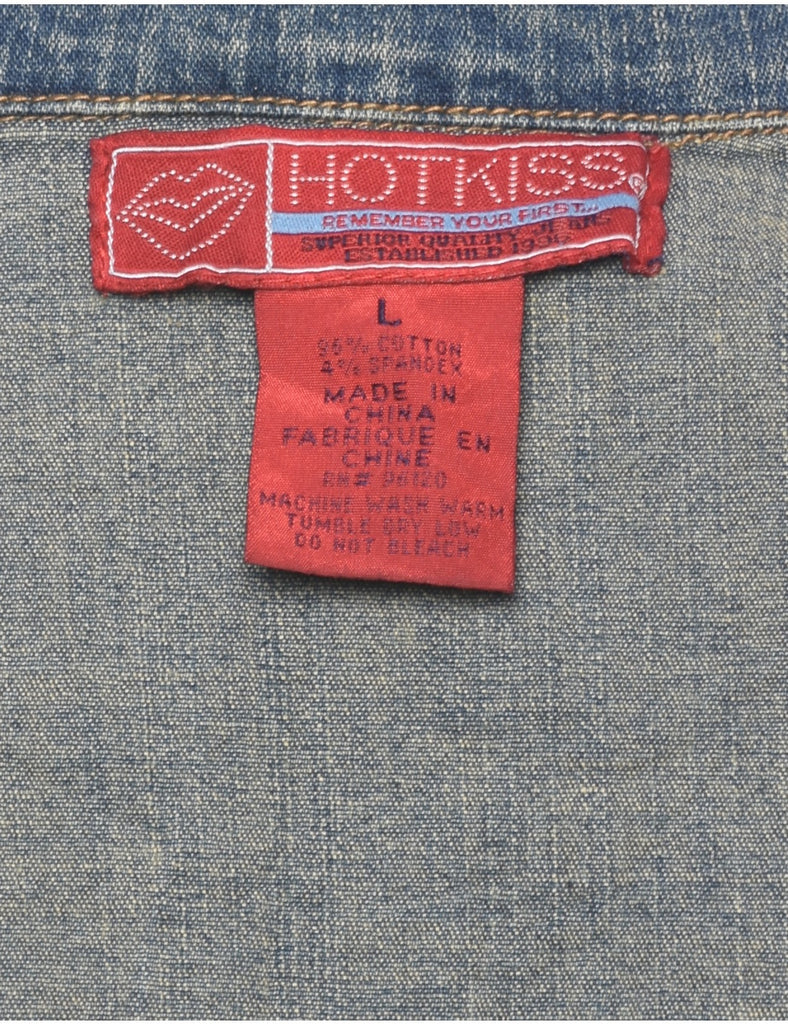 Stone Wash Y2K Denim Dress - S
