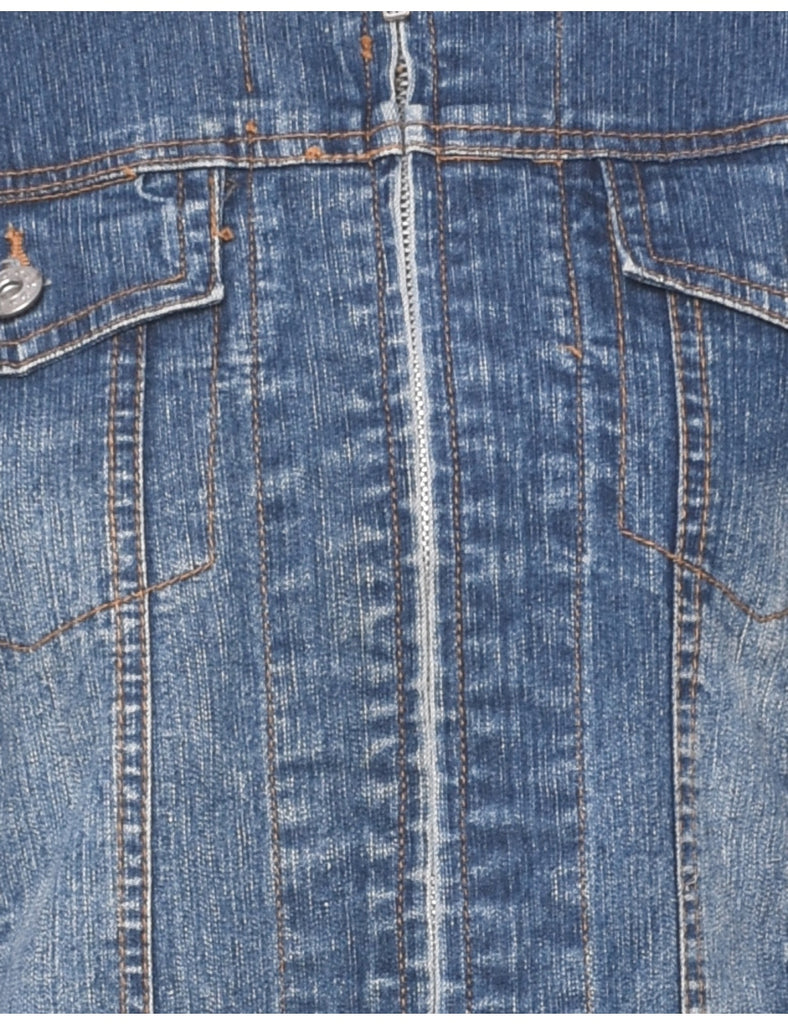Stone Wash Y2K Denim Jacket - M