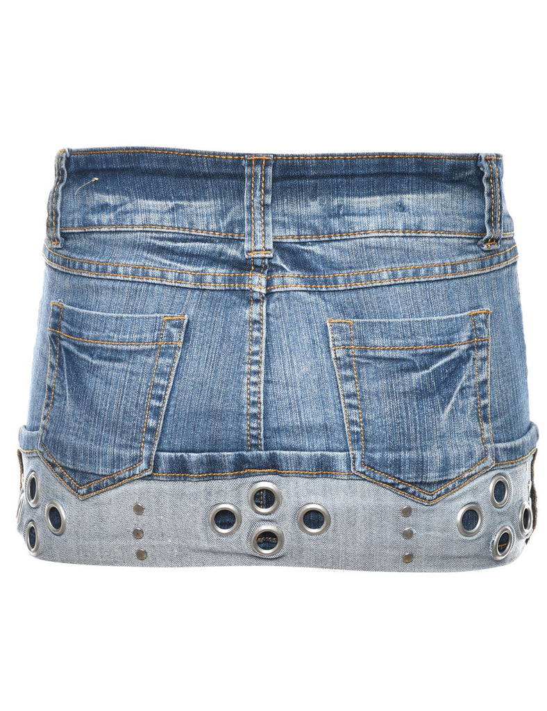Stone Wash Y2K Denim Mini Skirt - M