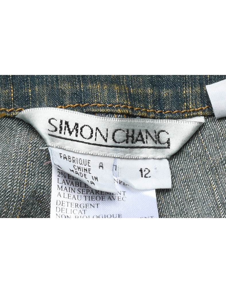 Stone Wash Y2K Embroidered Jeans - W34 L34