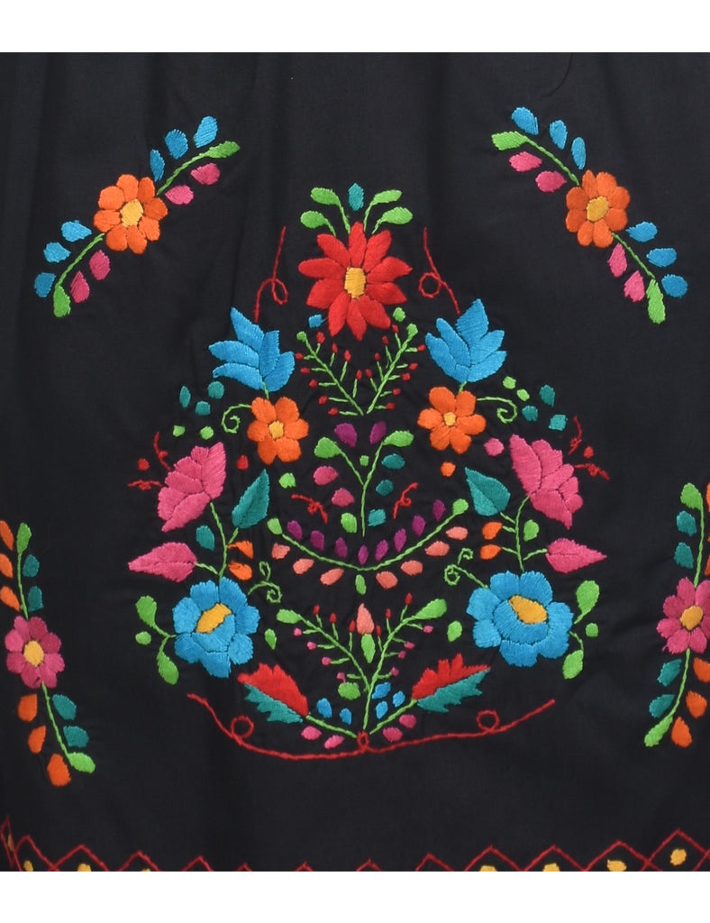 Strapless Embroidered Dress - M