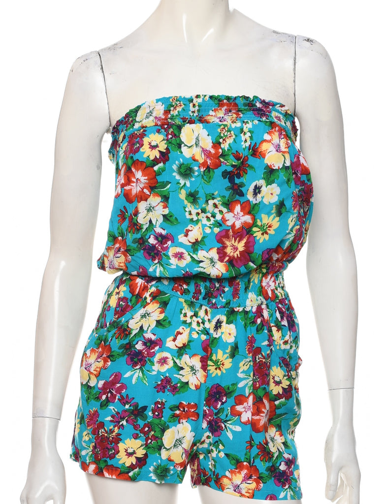 Strapless Floral Pattern Playsuit - S