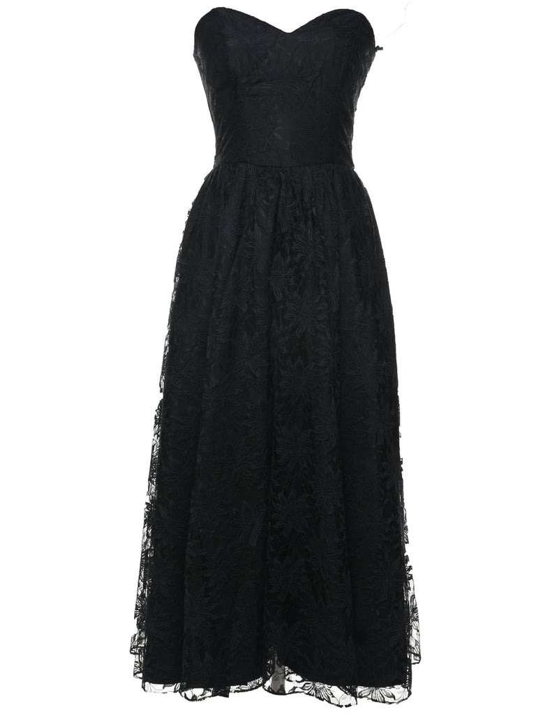 Strapless Lace Evening Dress - XS