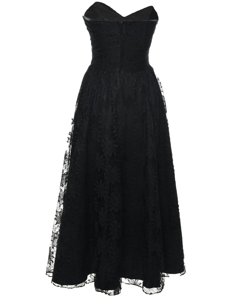 Strapless Lace Evening Dress - XS