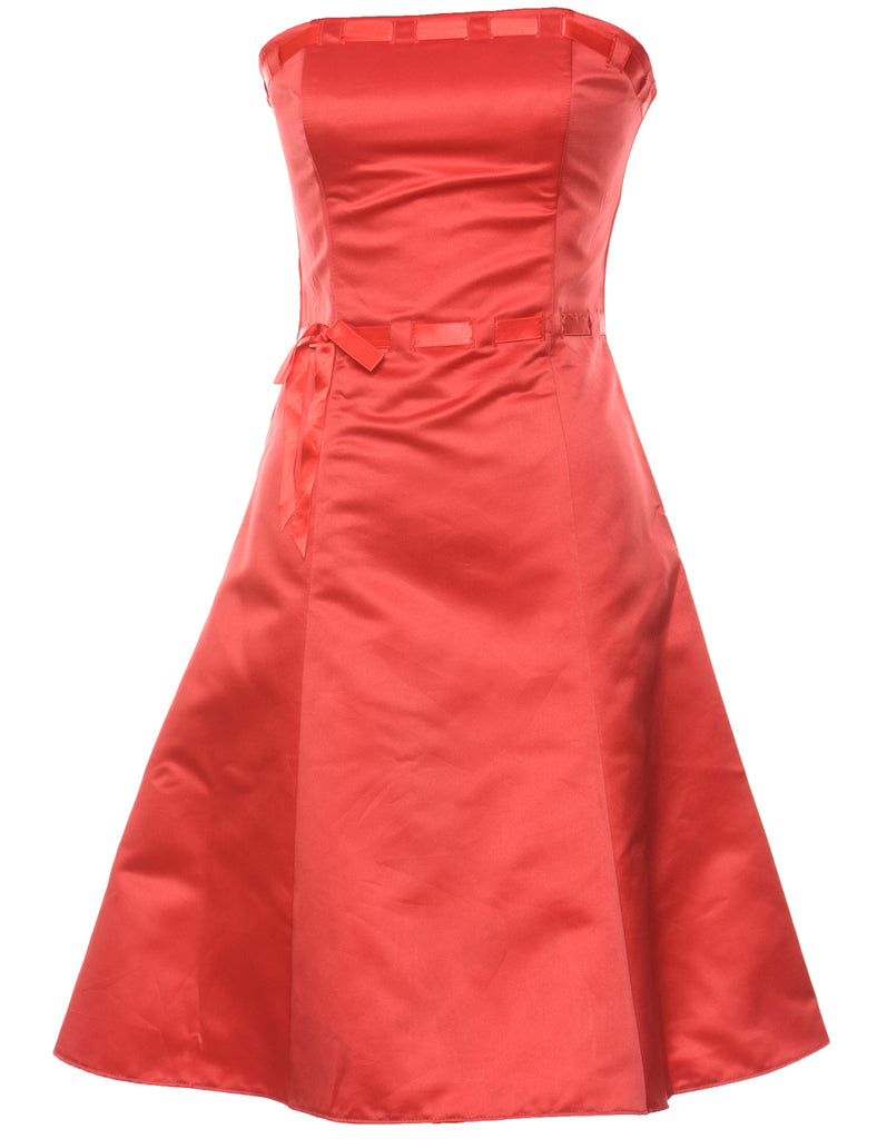 Strapless Red 1980s Gunne Sax Evening Dress - S