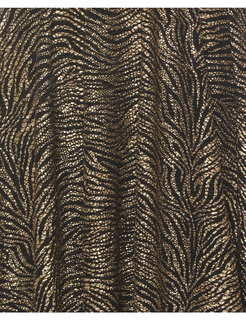 Strapless Zebra Print Asymmetric Evening Dress - S