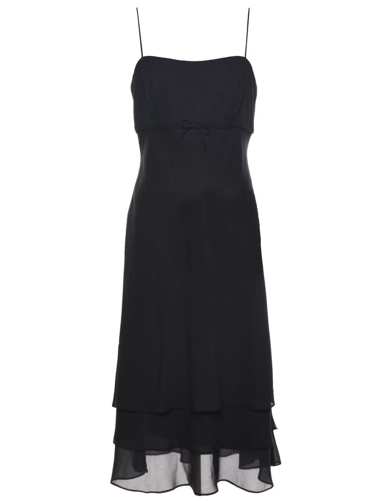 Strappy Black Tiered Skirt Dress - S