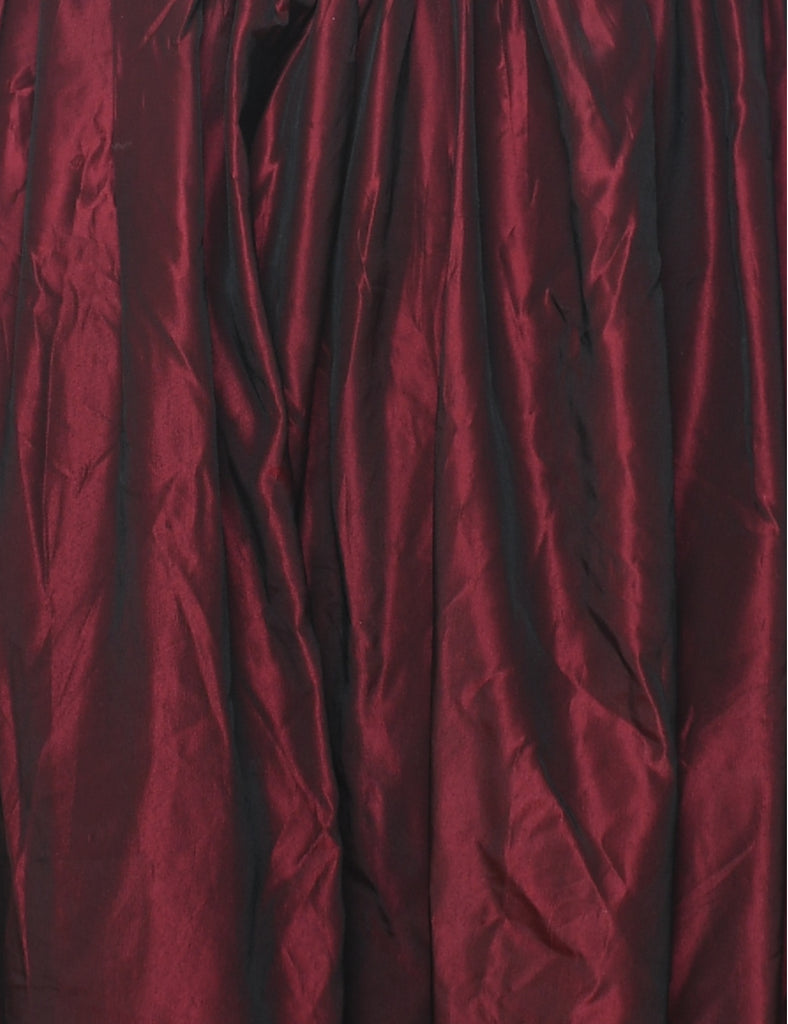 Strappy Maroon 1980s Party Dress - XS