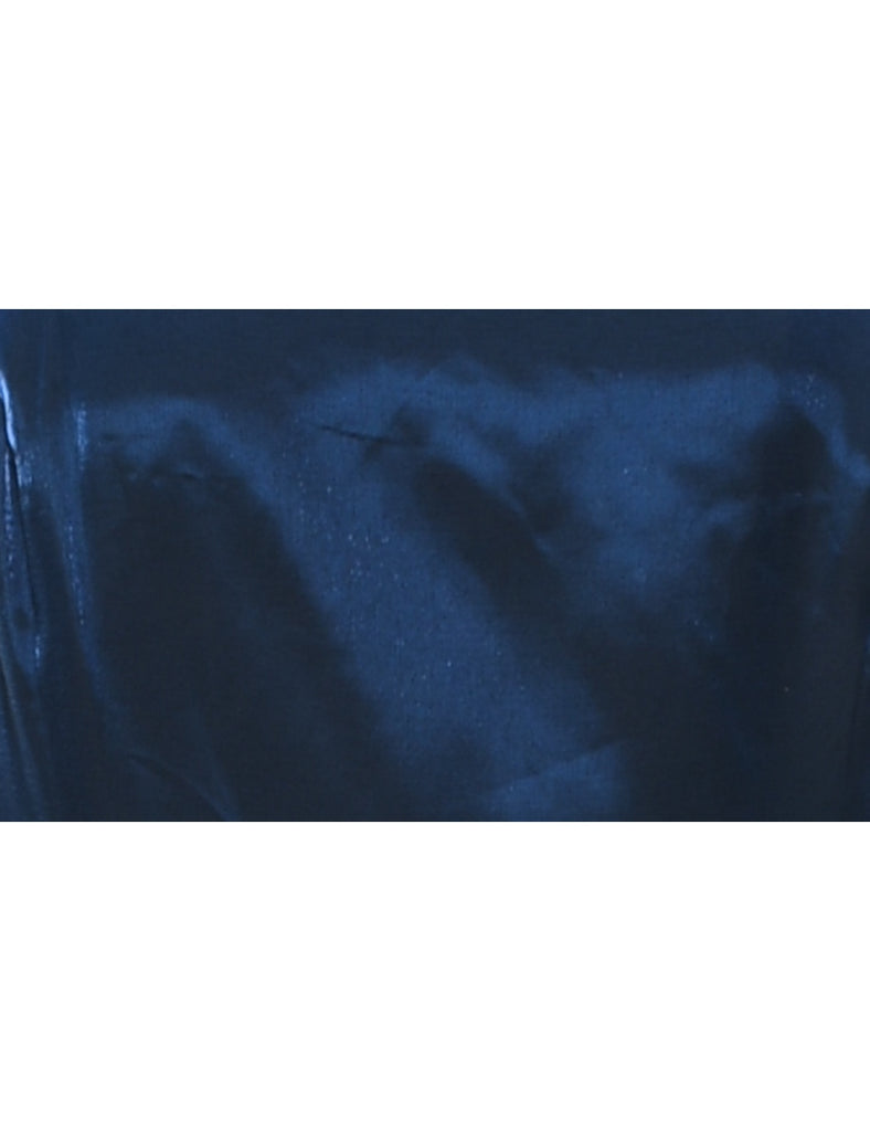 Strappy Shiny Blue Evening Dress - L