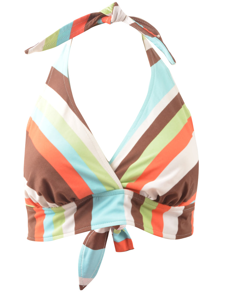 Striped Bikini Top - L