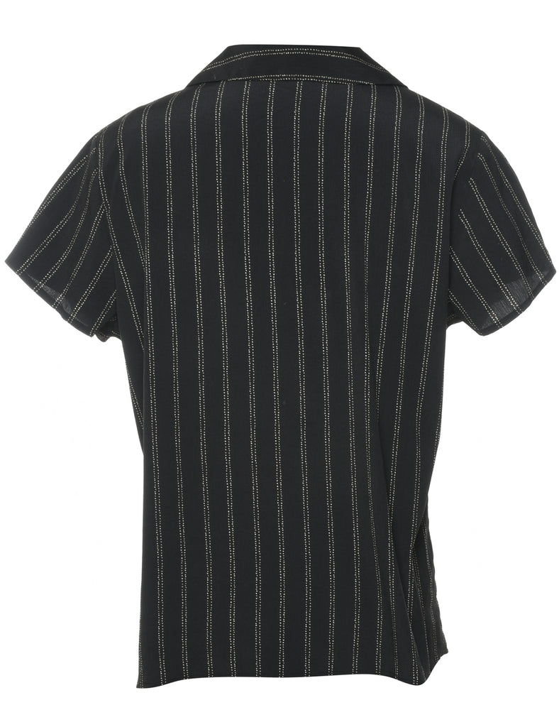Striped Black Blouse - XL