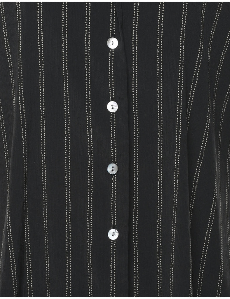 Striped Black Blouse - XL
