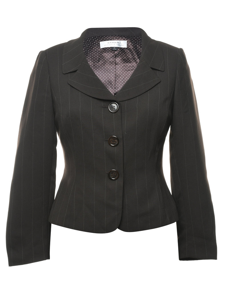 Striped Brown Blazer - M