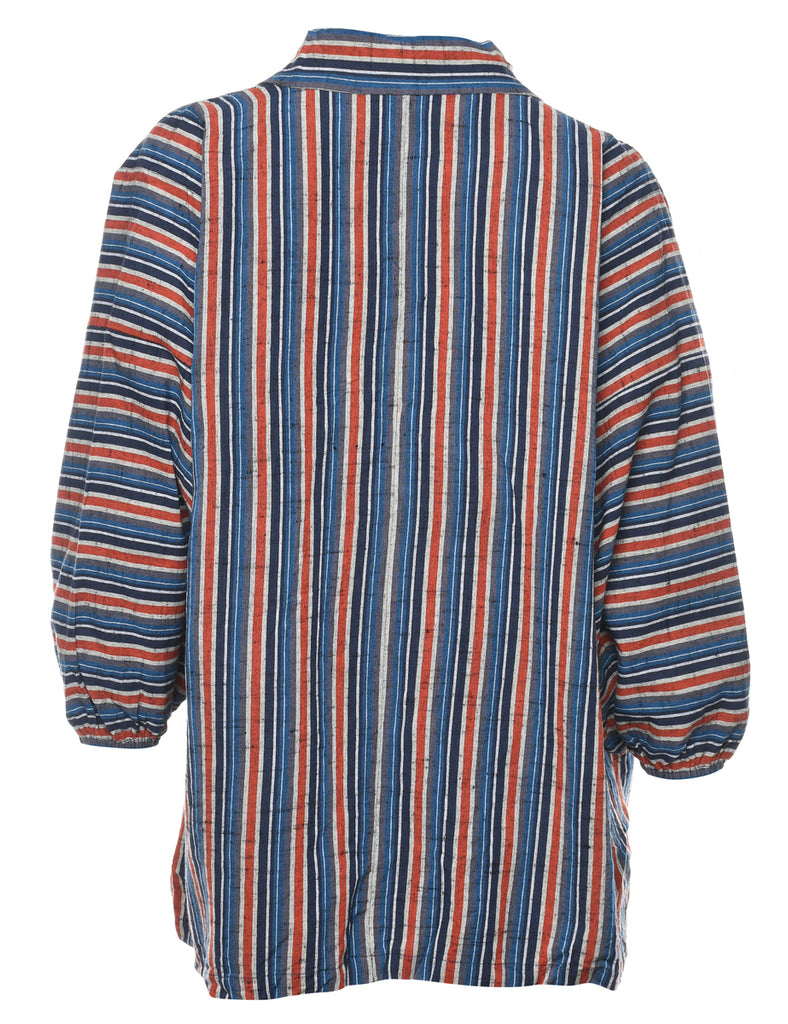 Striped Cropped Kimono - L
