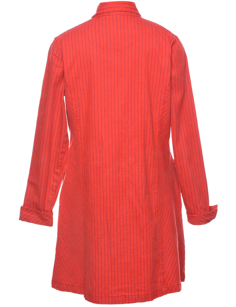 Striped Denim Dress - L