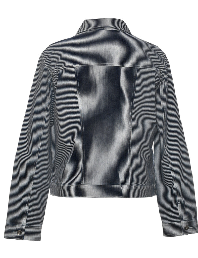 Striped Denim Jacket - L