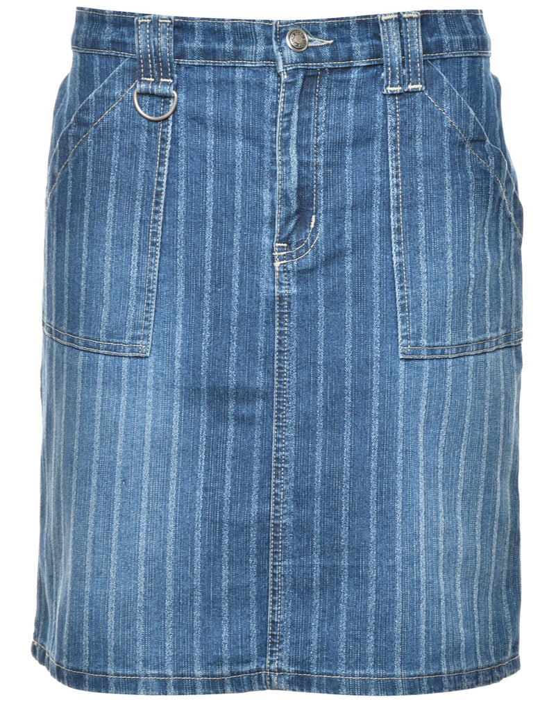Striped Denim Skirt - M