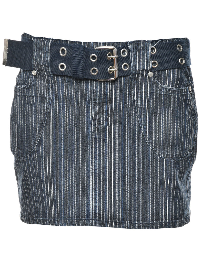 Striped Denim Skirt - M
