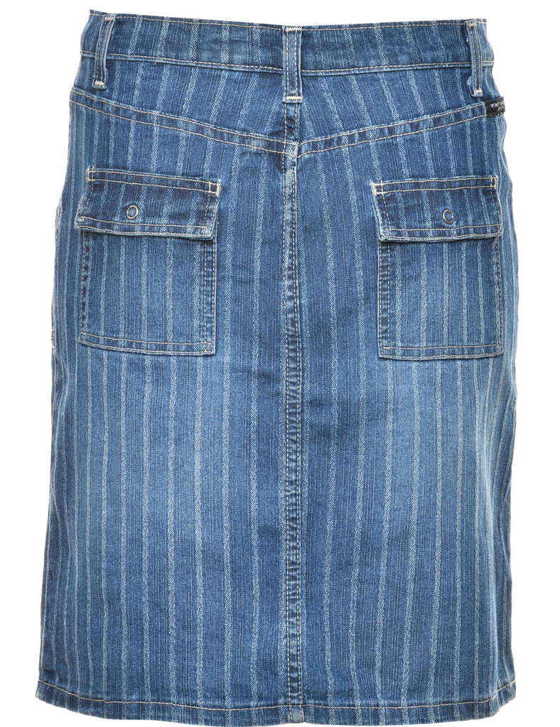 Striped Denim Skirt - M