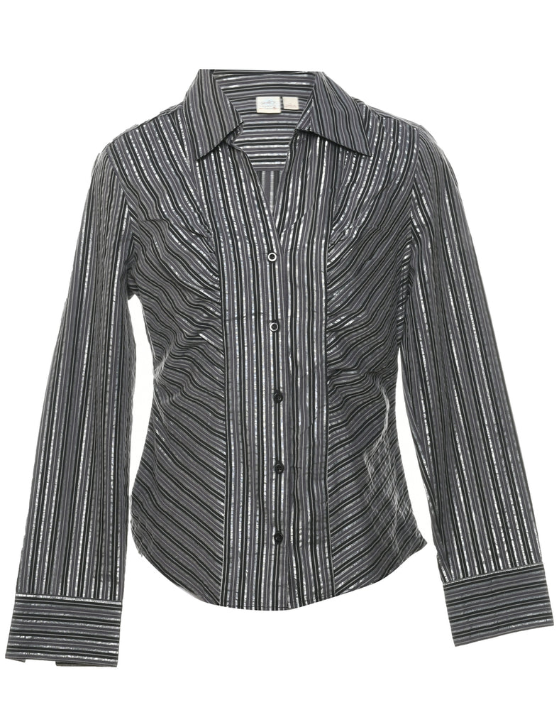 Striped Evening Blouse - L