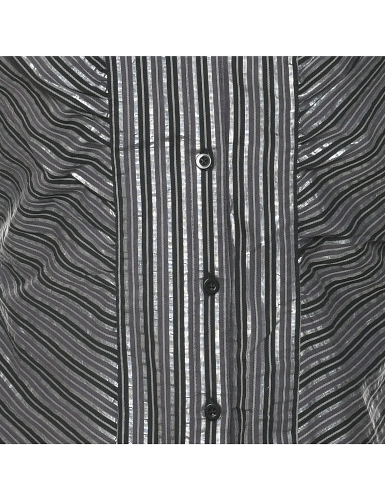 Striped Evening Blouse - L