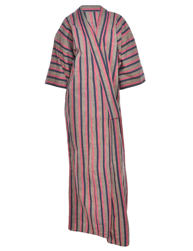 Striped Full Length Kimono - L