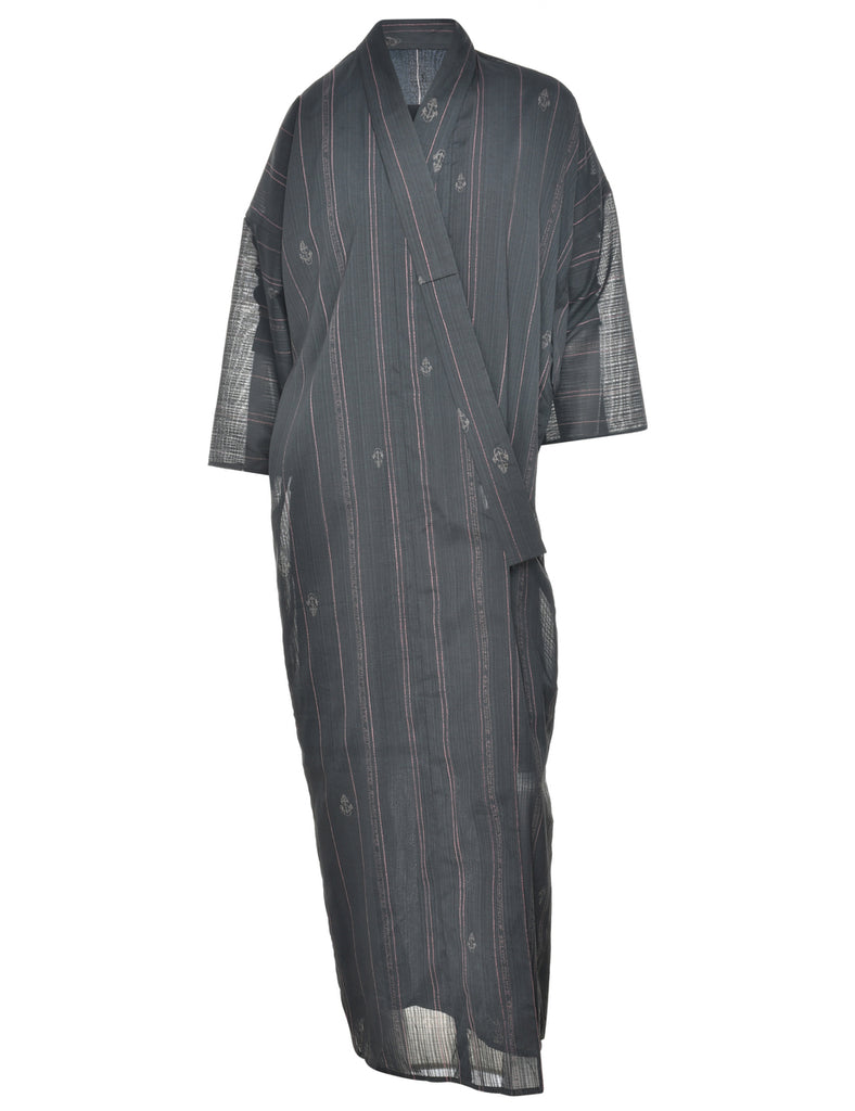 Striped Full Length Kimono - XL