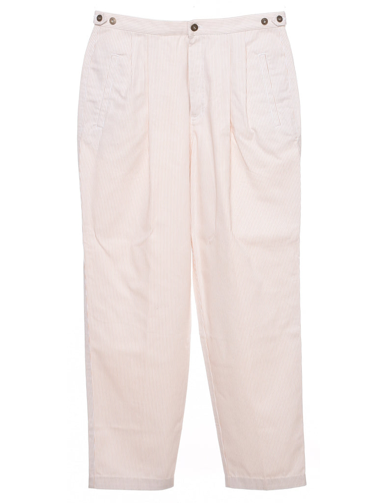 Striped Light Brown Trousers - W33 L30