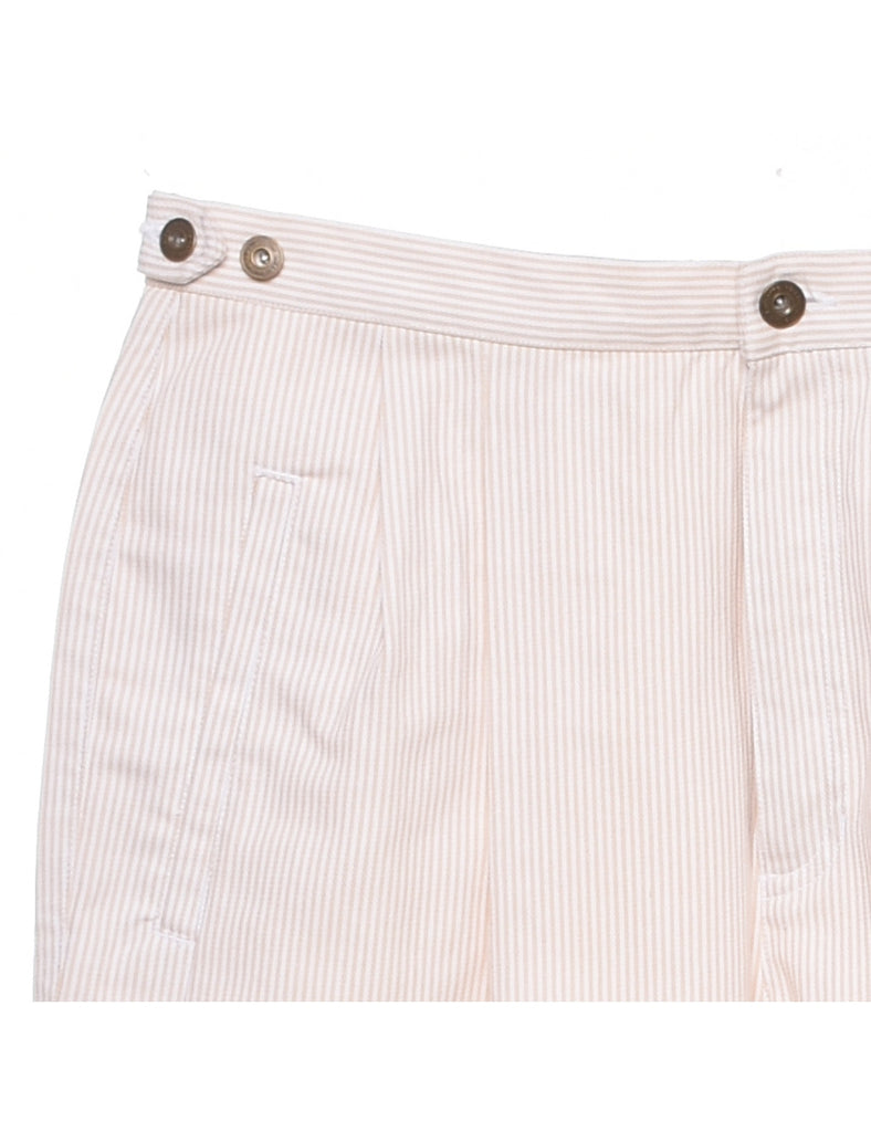 Striped Light Brown Trousers - W33 L30