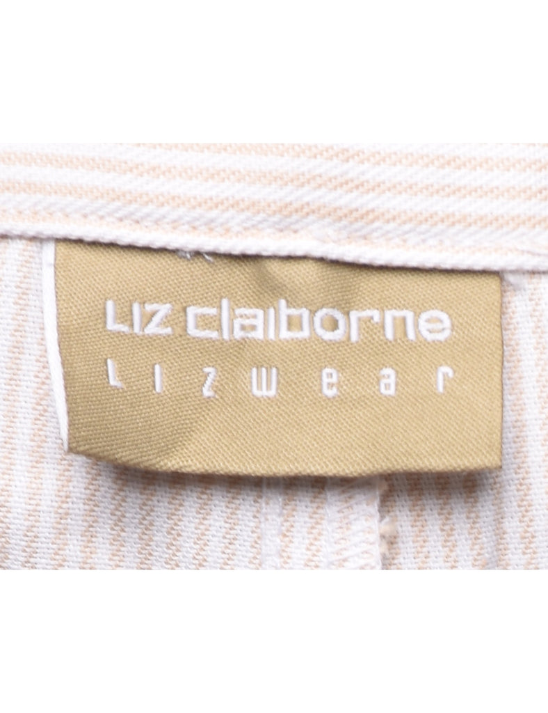 Striped Light Brown Trousers - W33 L30