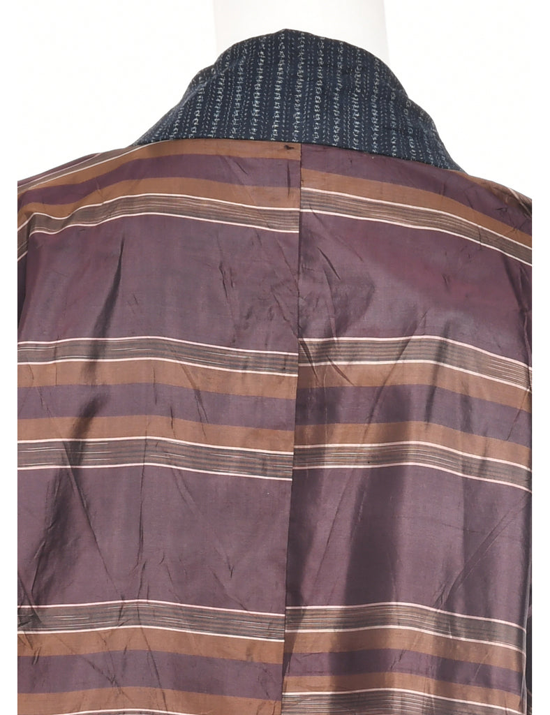 Striped Midi Length Kimono - L