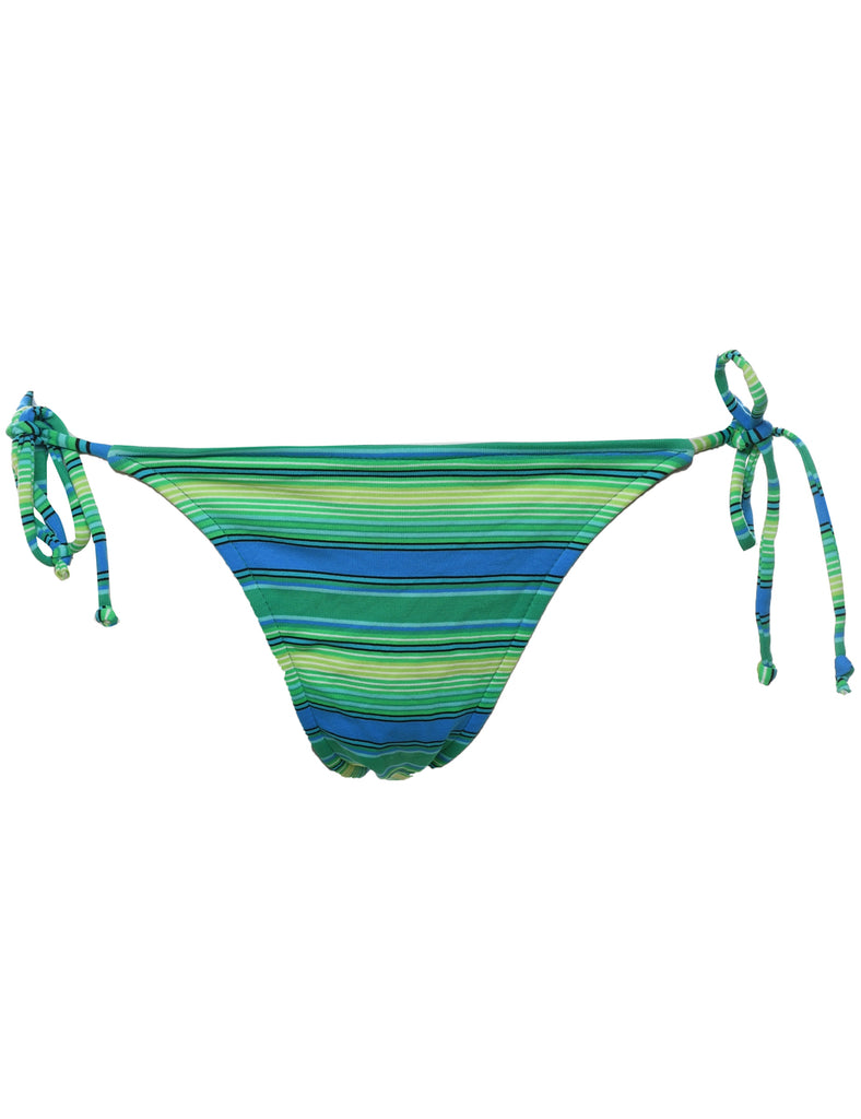 Striped Multi-Colour Bikini Bottoms - S