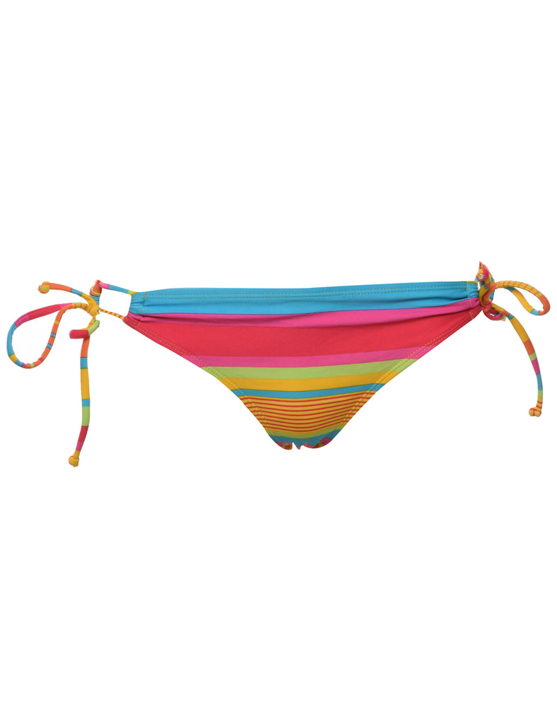 Striped Multi-Colour Bikini Bottoms - M