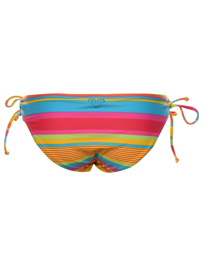 Striped Multi-Colour Bikini Bottoms - M