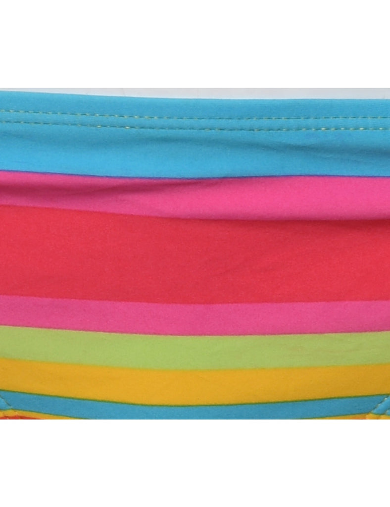 Striped Multi-Colour Bikini Bottoms - M