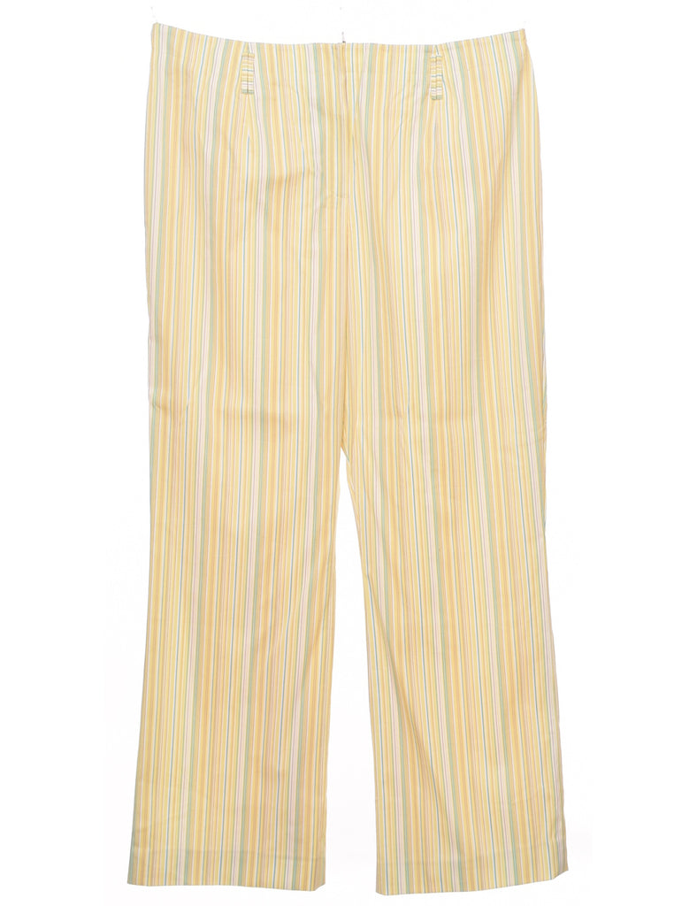 Striped Pale Yellow Trousers - W35 L31