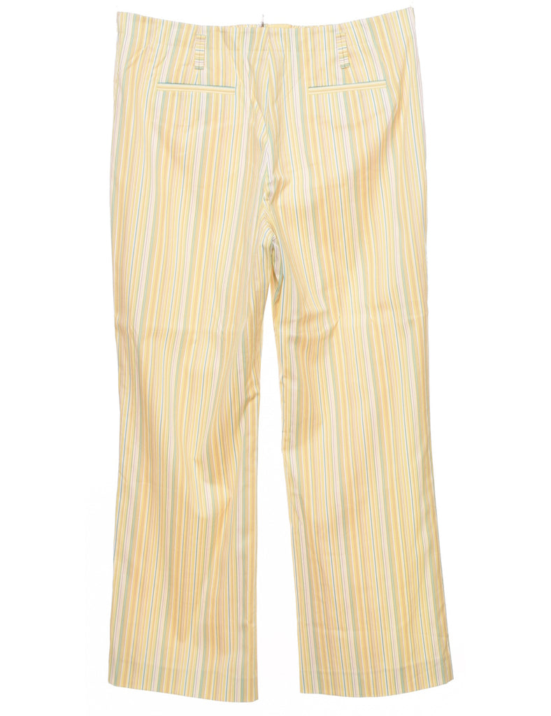 Striped Pale Yellow Trousers - W35 L31
