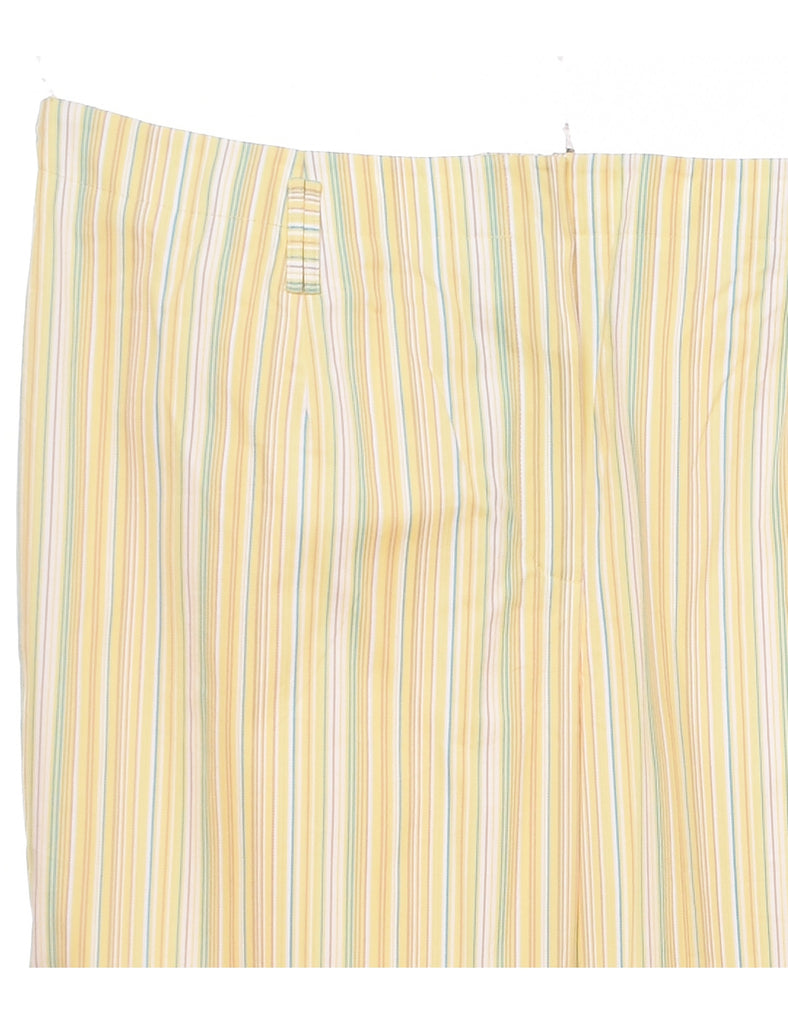 Striped Pale Yellow Trousers - W35 L31