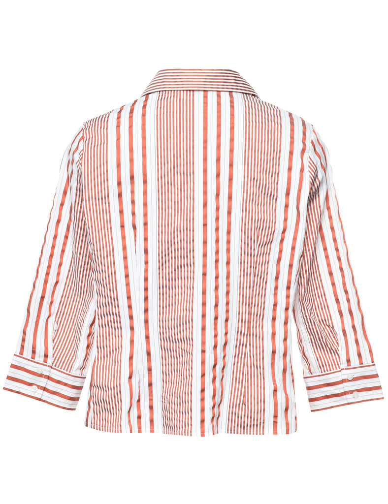 Striped Pattern Blouse - L