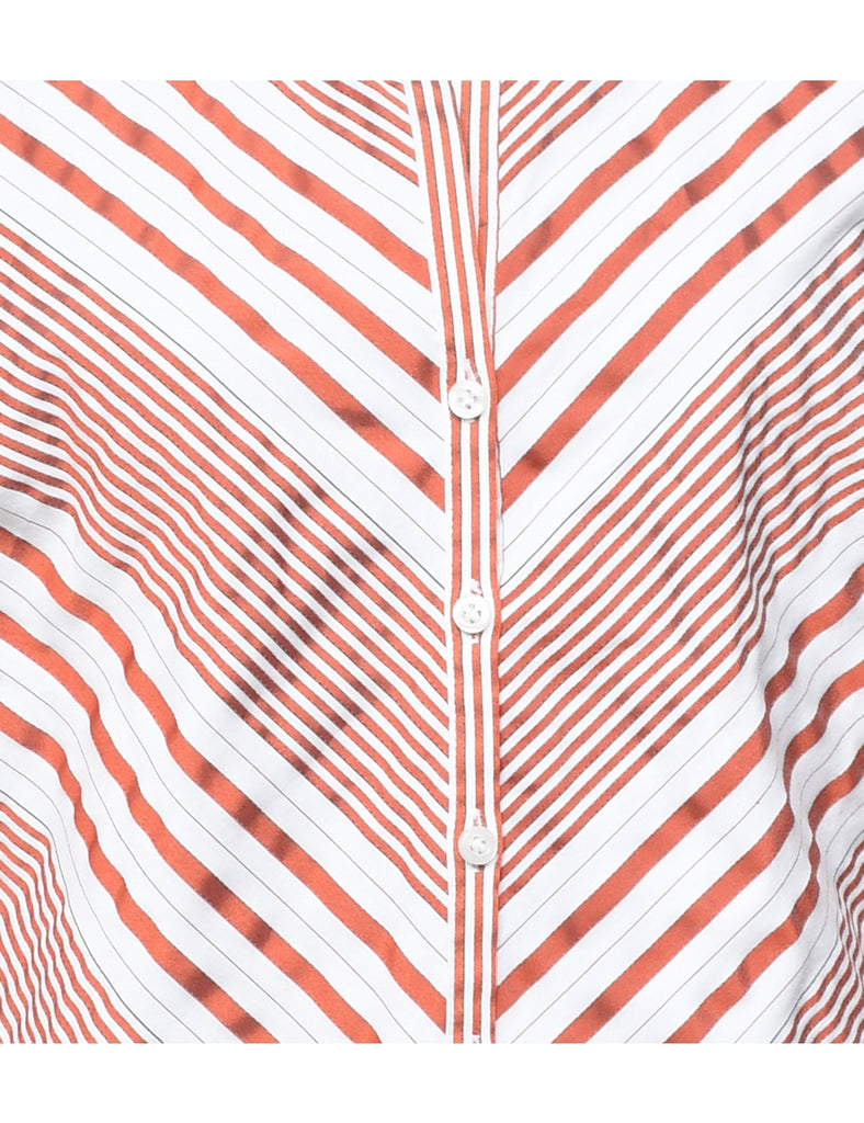 Striped Pattern Blouse - L