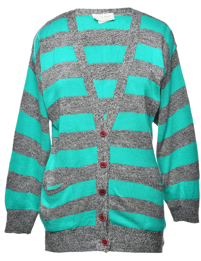 Striped Pattern Cardigan - M
