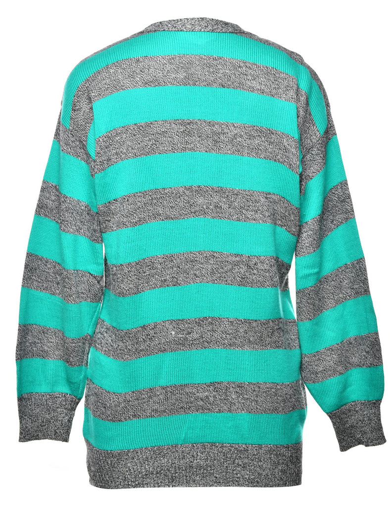 Striped Pattern Cardigan - M