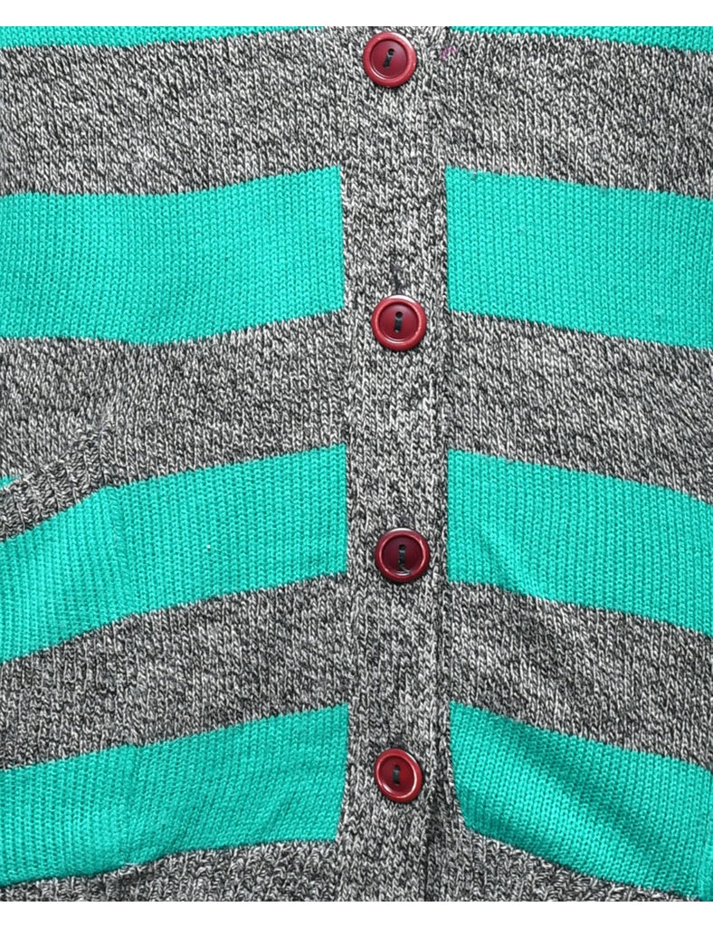 Striped Pattern Cardigan - M