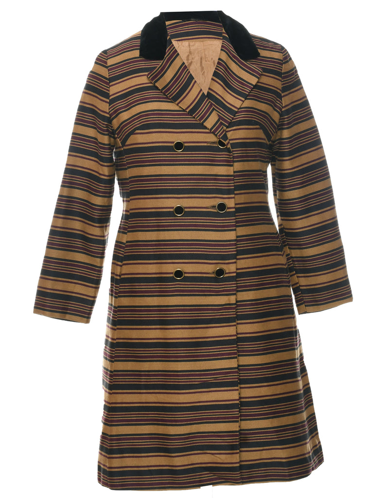 Striped Pattern Coat - M