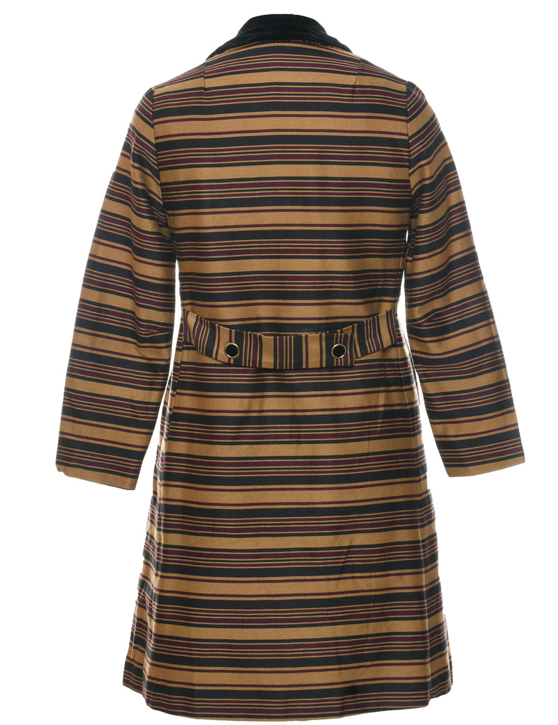 Striped Pattern Coat - M